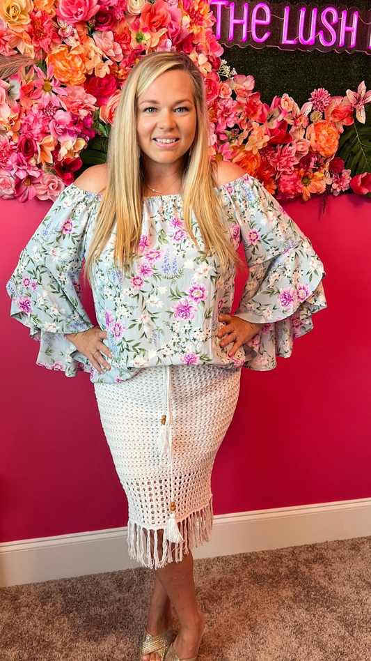 Botanical Bell Sleeve Top