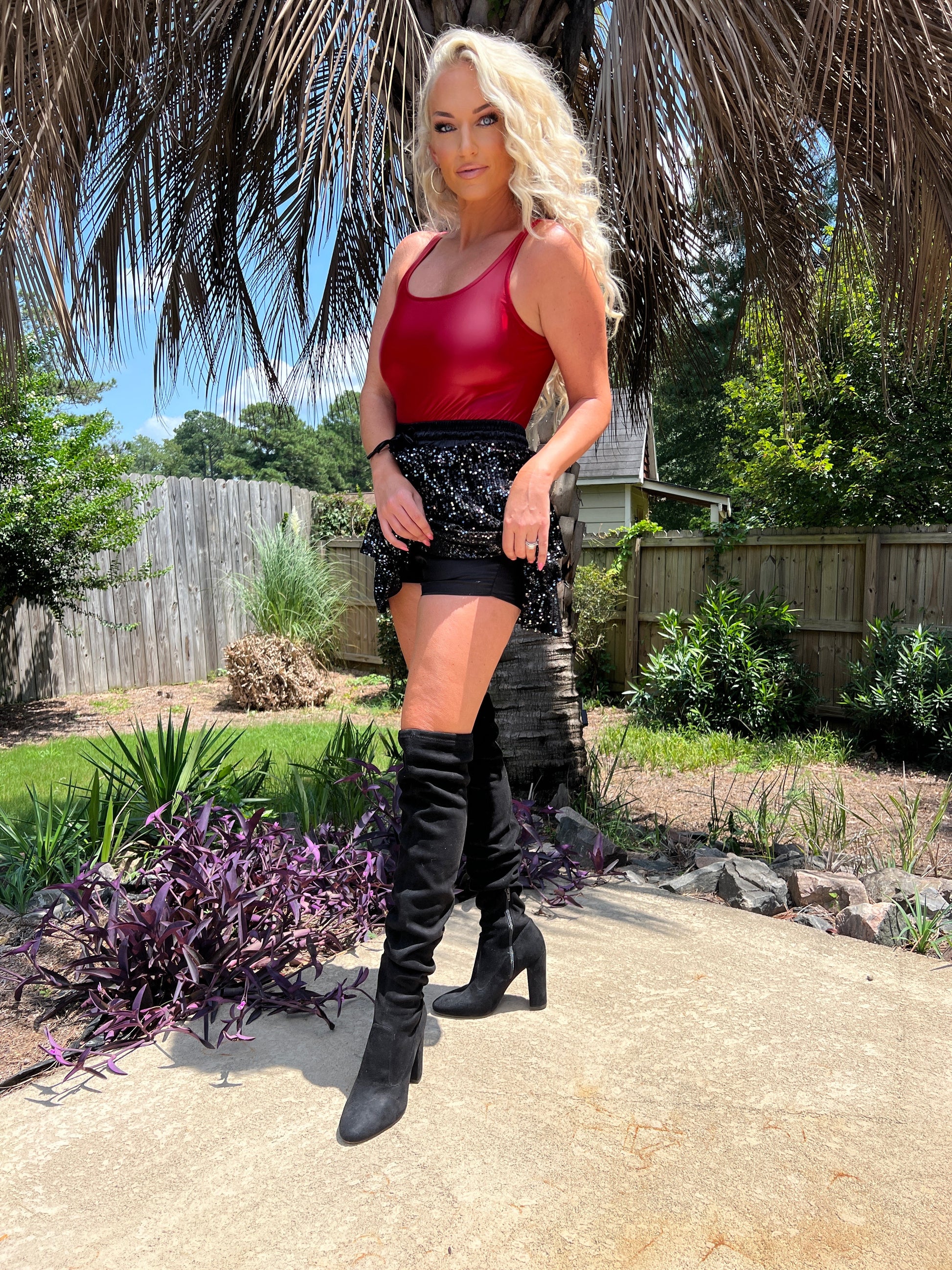 Black Sequin Skort - The Lush Kiwi