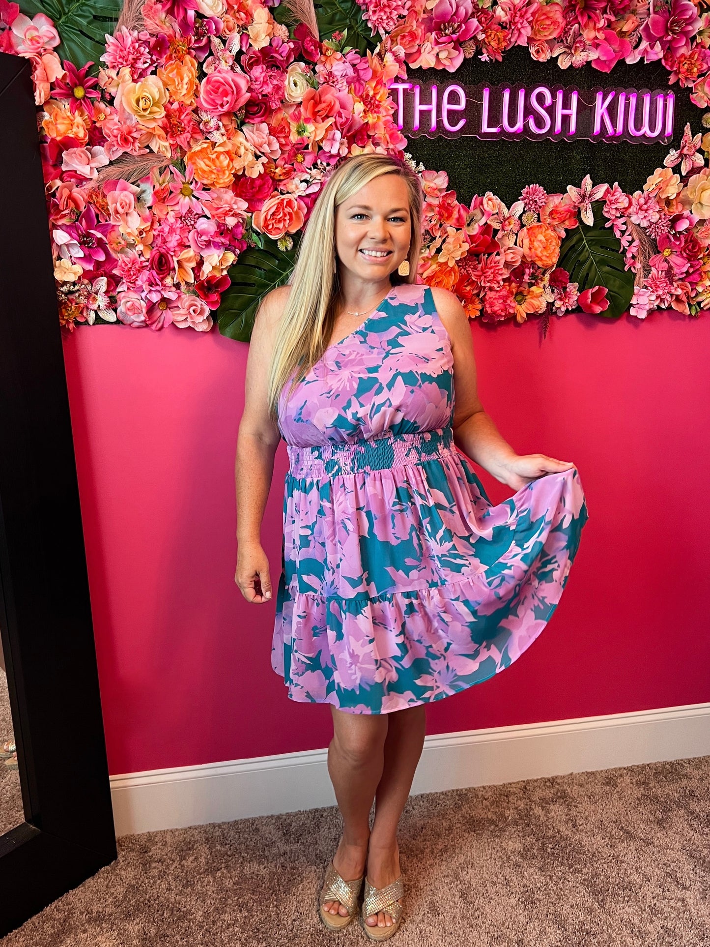Lavender Orchid One Shoulder Mini
