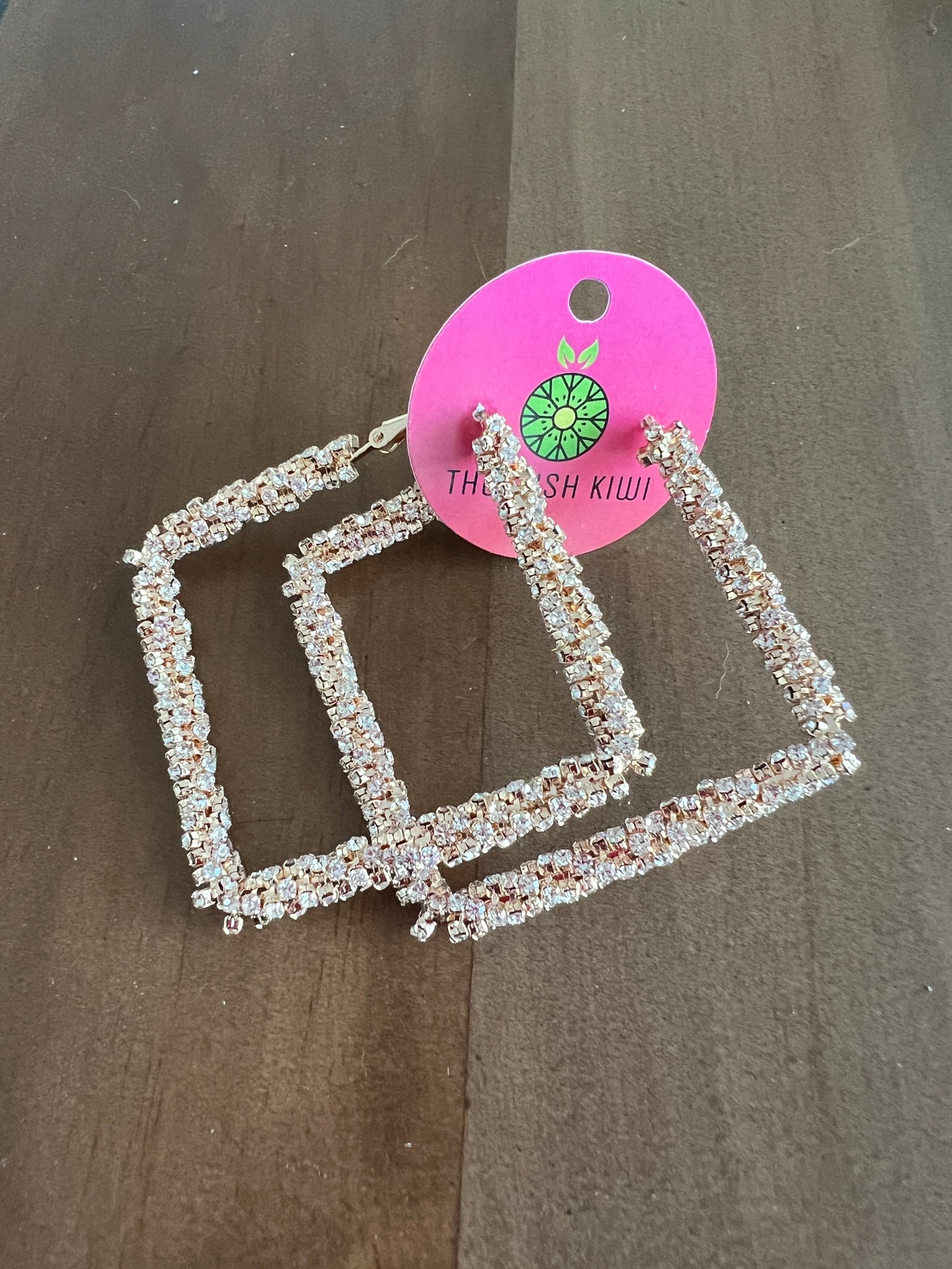 Square Glitter Hoops - The Lush Kiwi