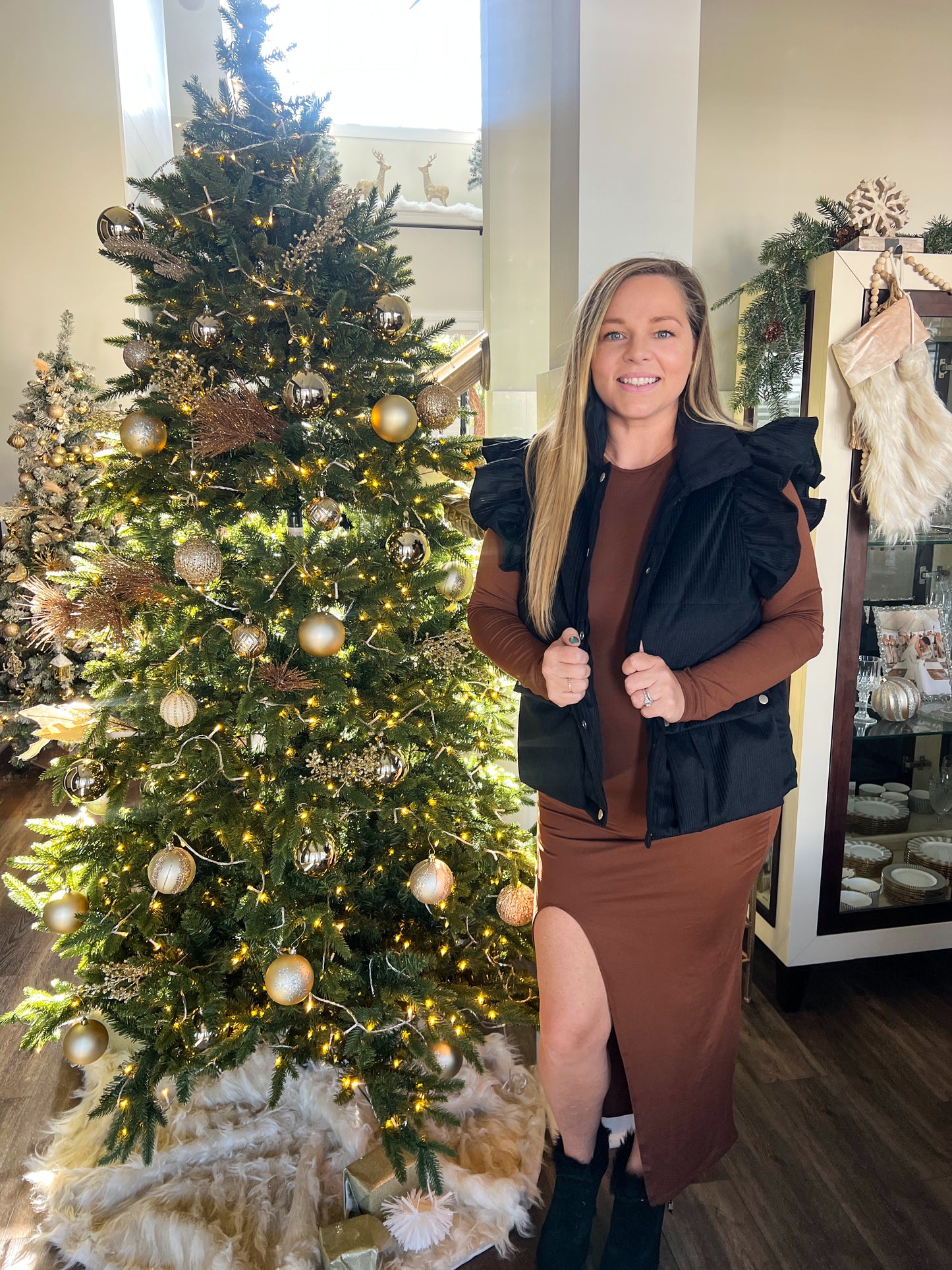 Corduroy Ruffle Vest