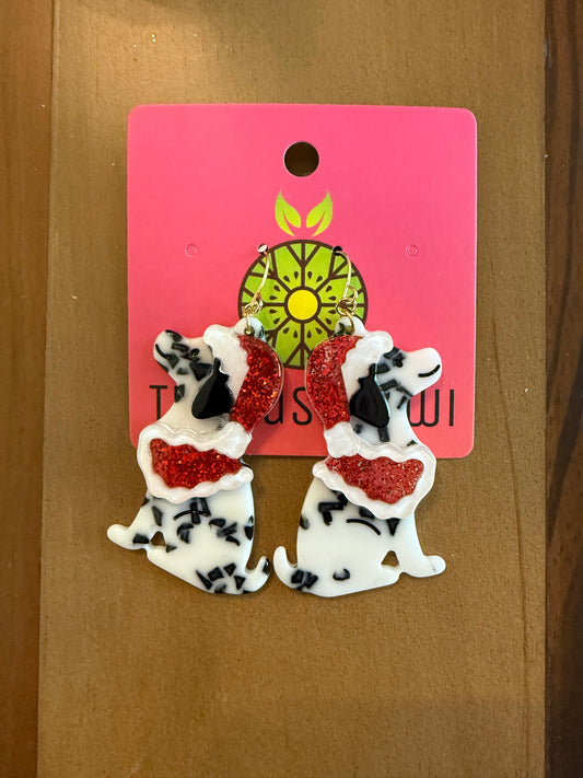 Santa Dalmatian Earrings