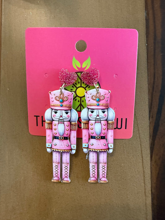 Pink Nutcracker Earrings