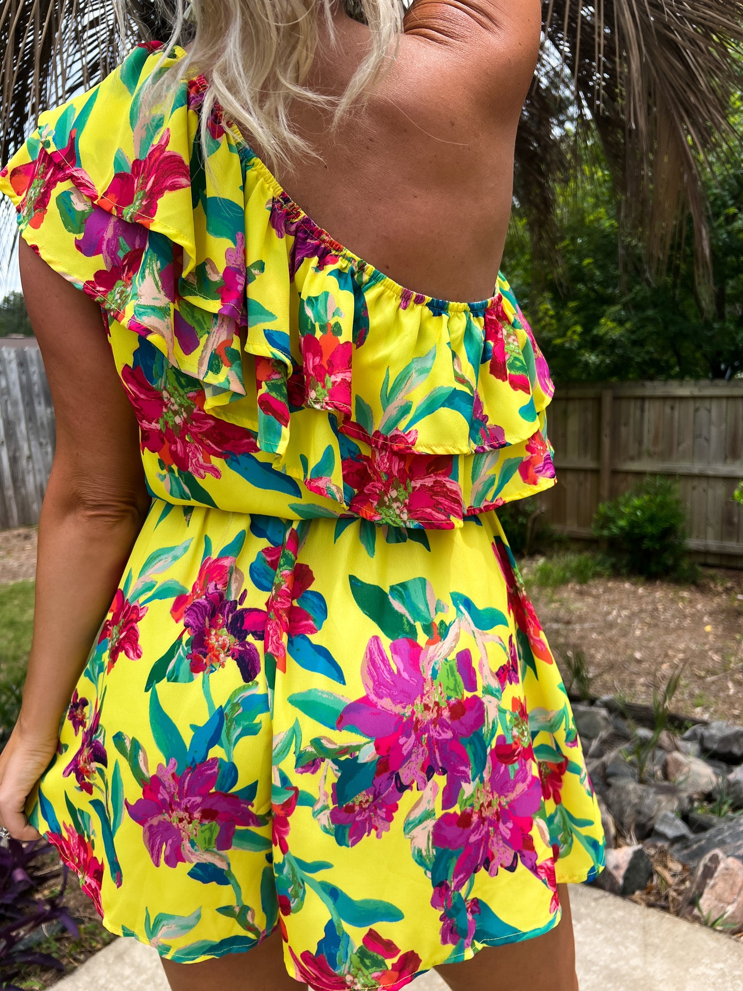 Hibiscus Flower Romper - The Lush Kiwi
