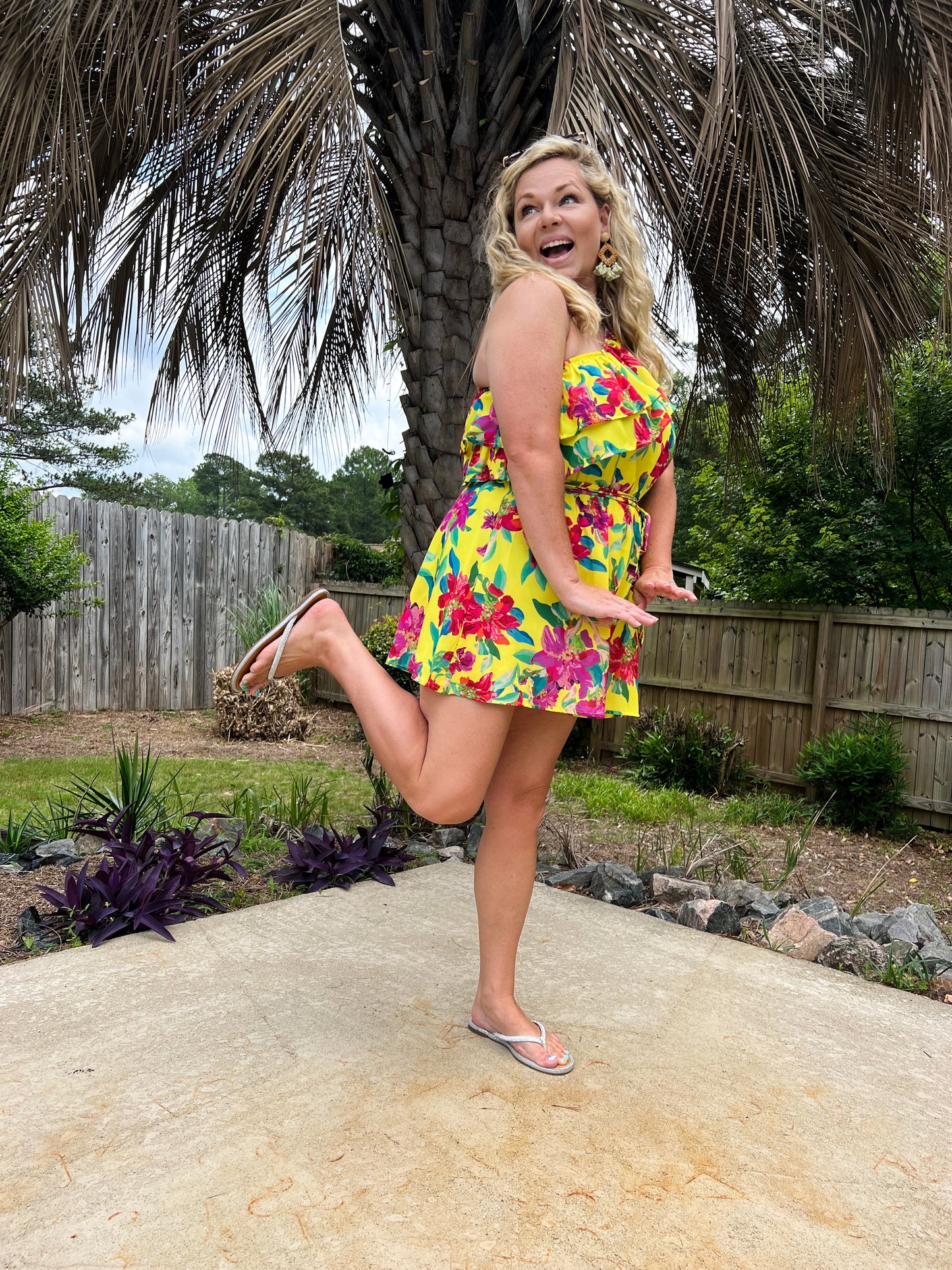 Hibiscus Flower Romper - The Lush Kiwi