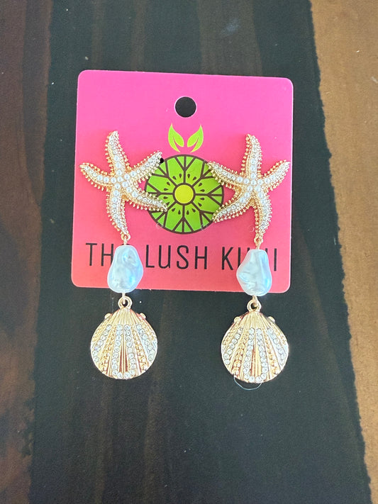 Golden Starfish Earrings