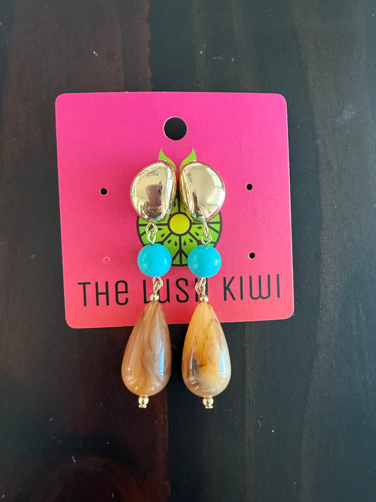 Aqua Marble Teardrop Earrings