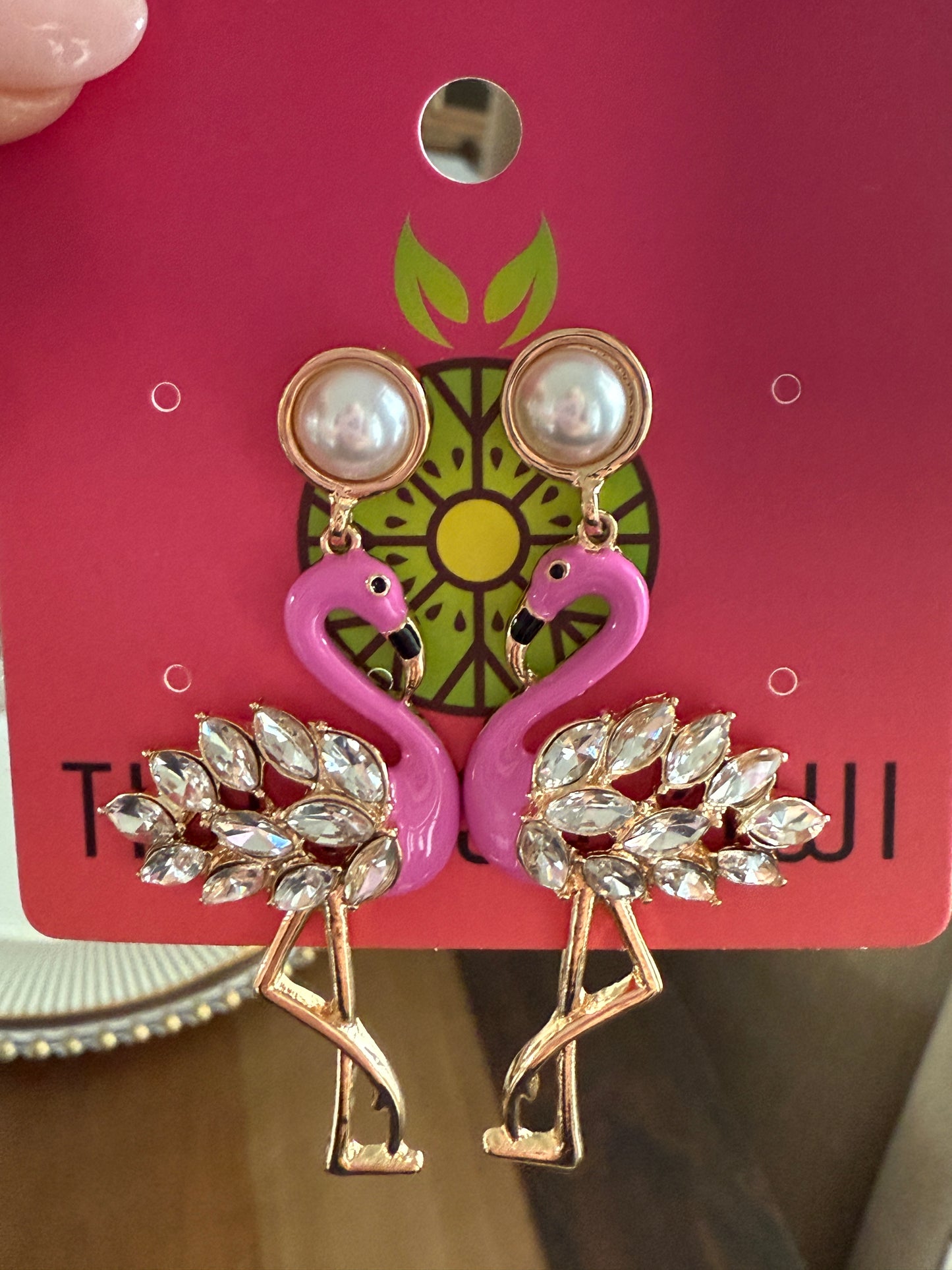 Flamingo Glass Earrings