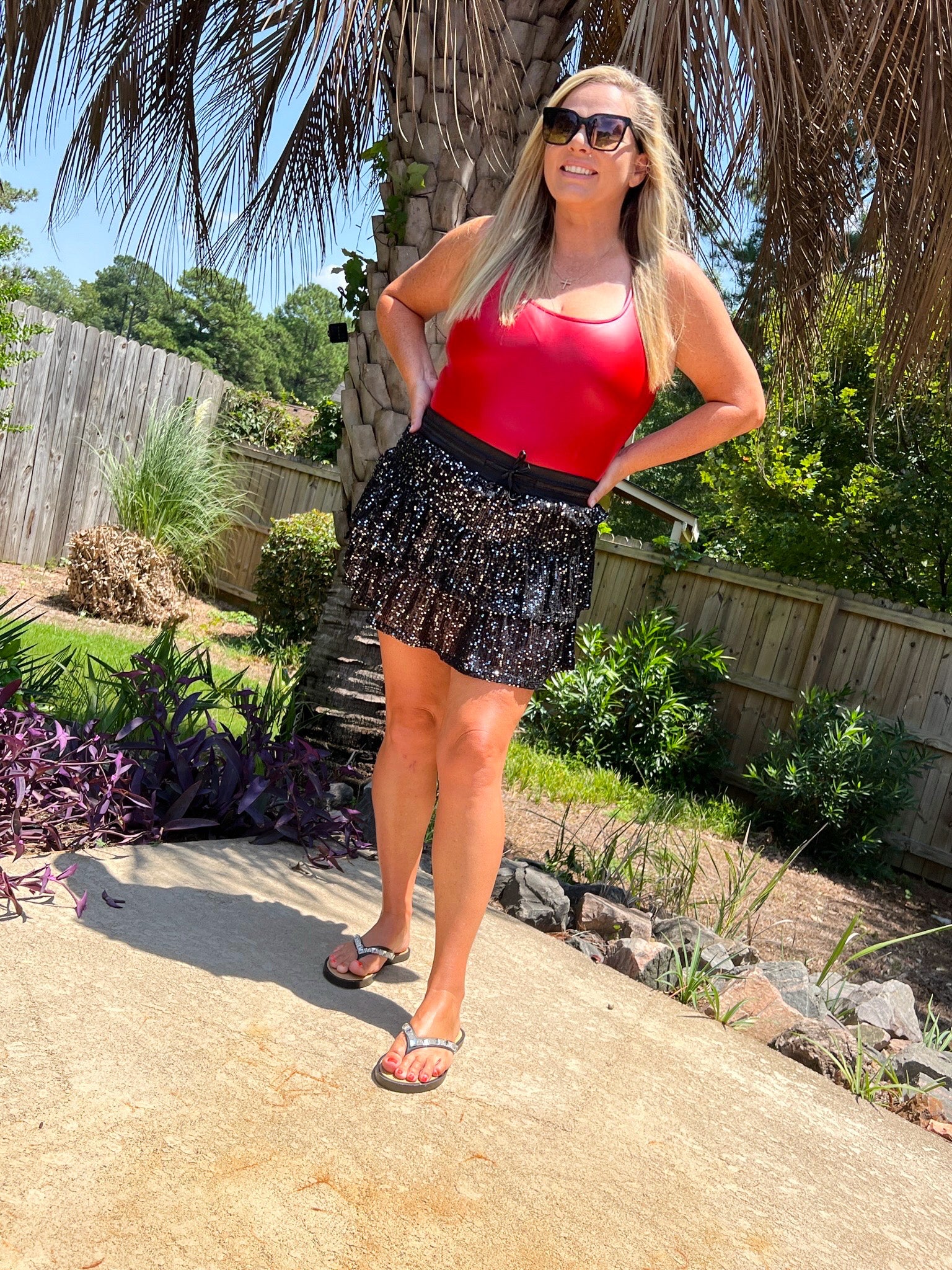 Black Sequin Skort - The Lush Kiwi