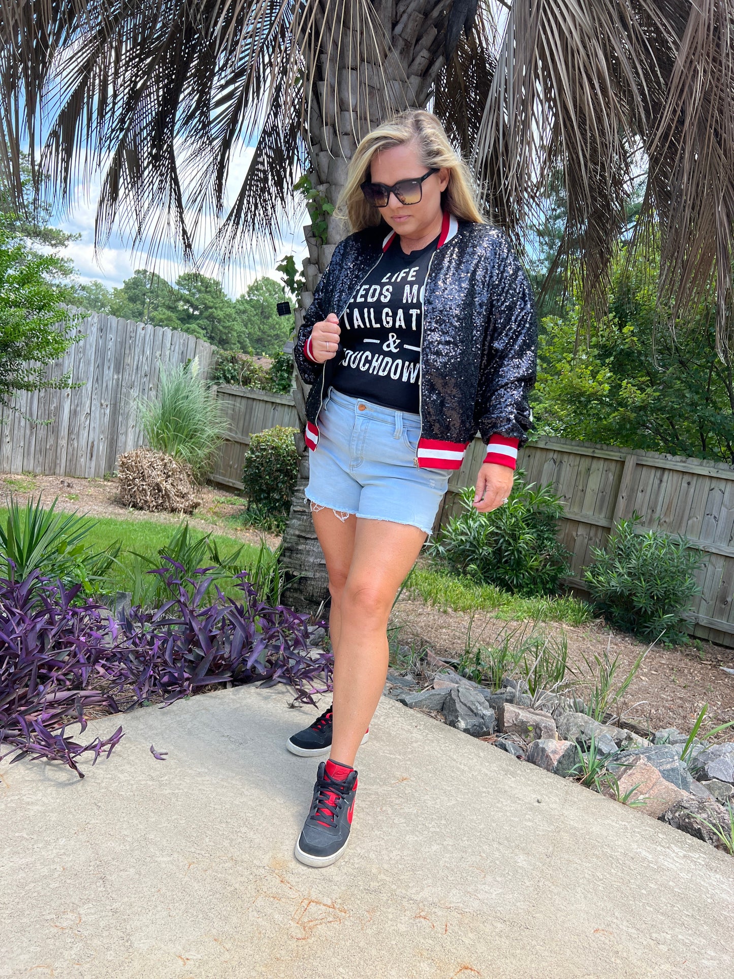 Bulldog Sequin Letterman Jacket - The Lush Kiwi