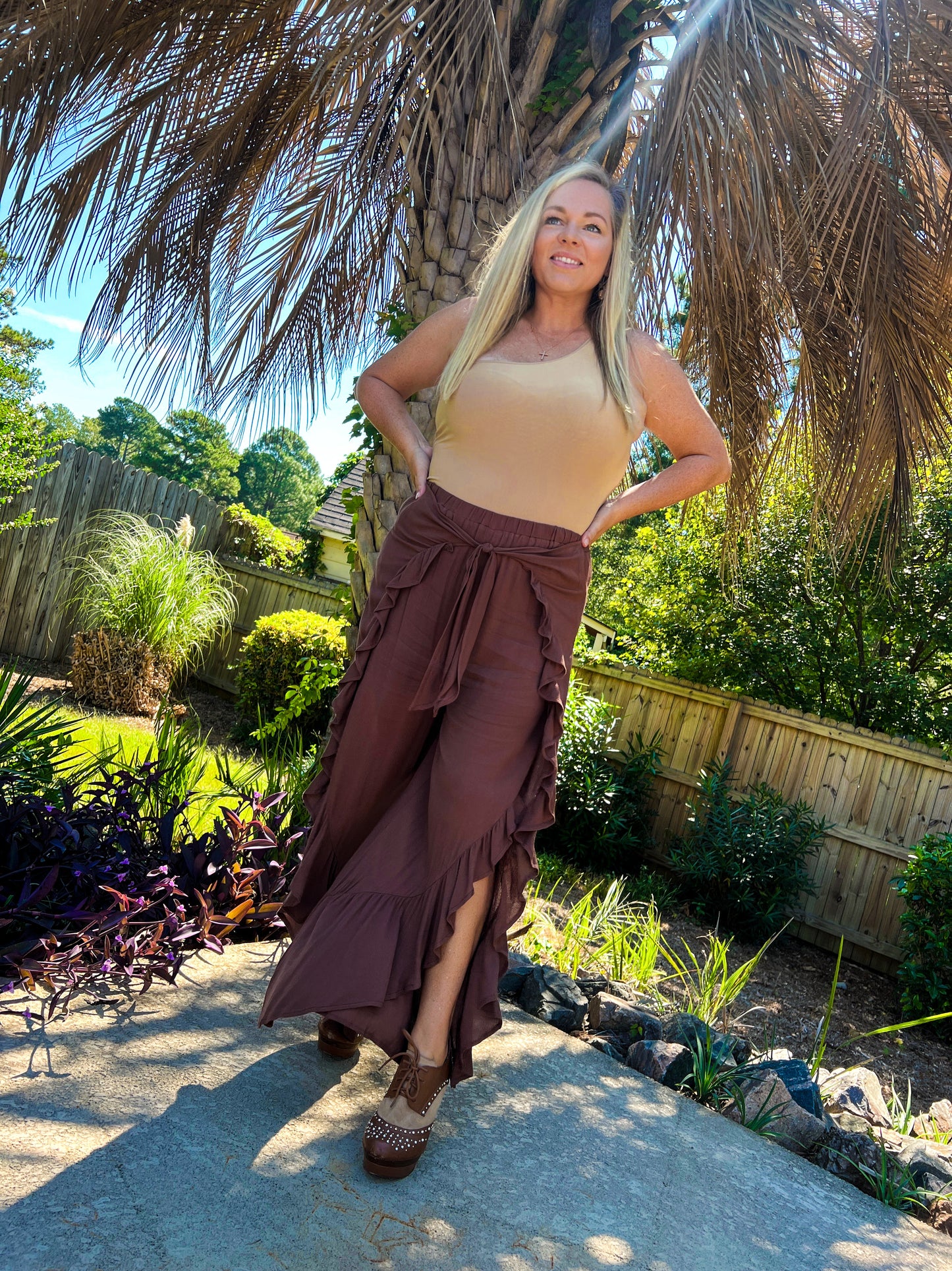 Chestnut Ruffle Pants - The Lush Kiwi