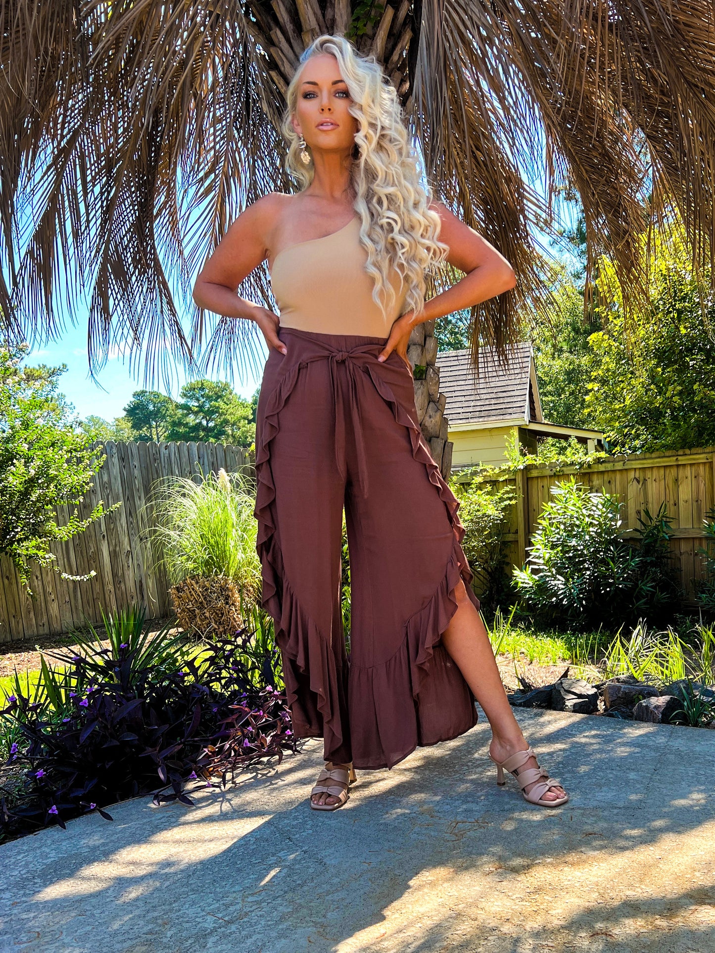 Chestnut Ruffle Pants - The Lush Kiwi