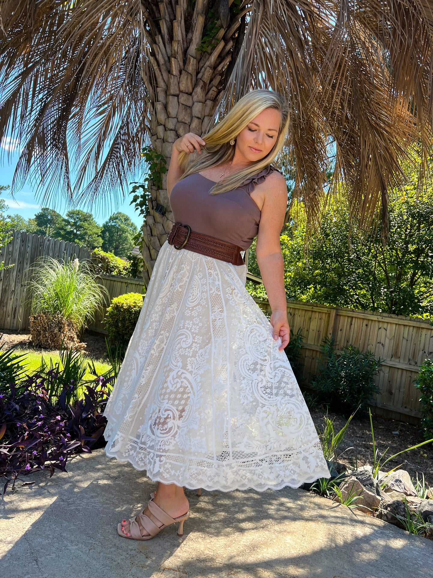 Cotton & Lace Skirt - The Lush Kiwi
