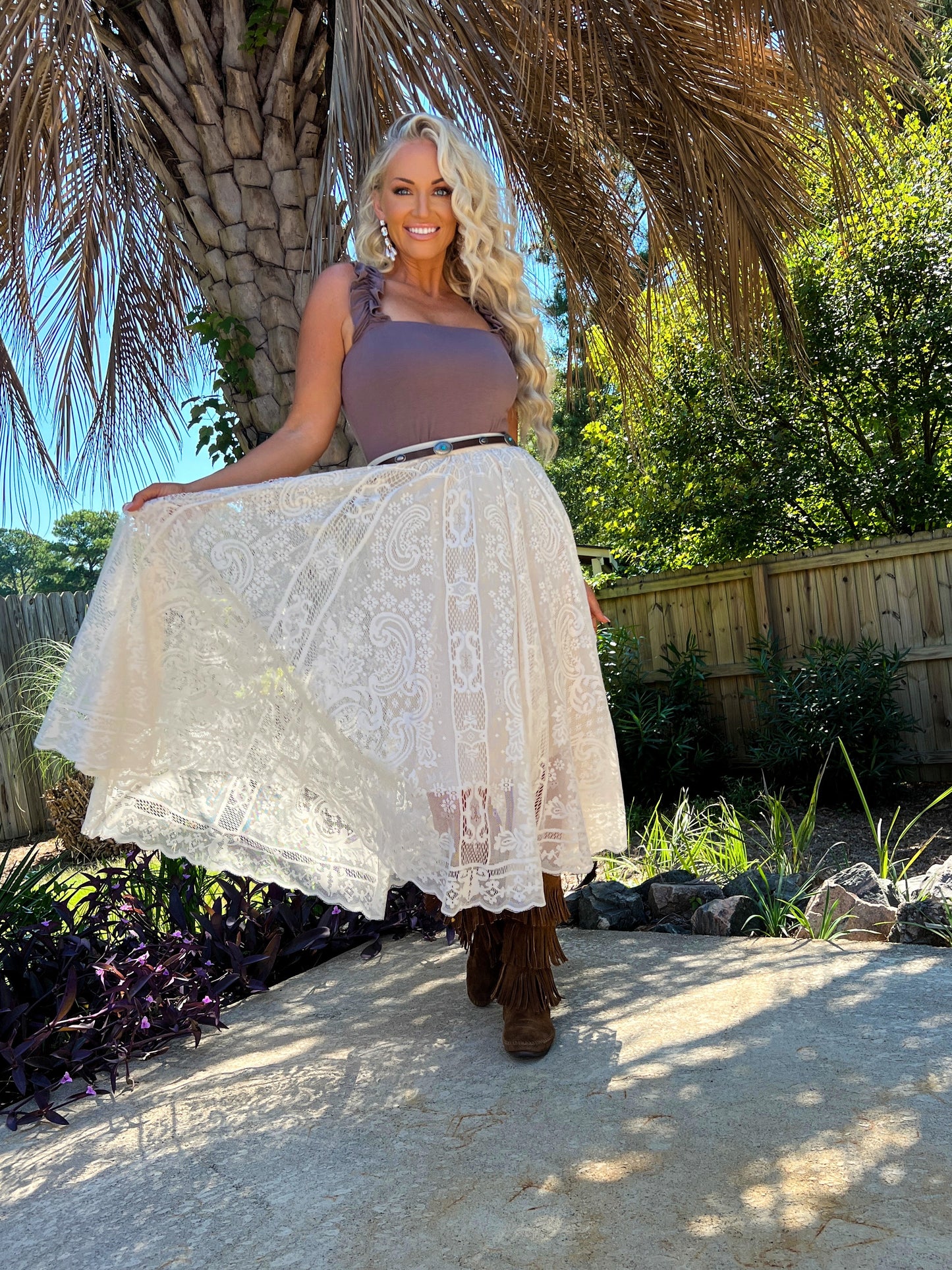 Cotton & Lace Skirt - The Lush Kiwi