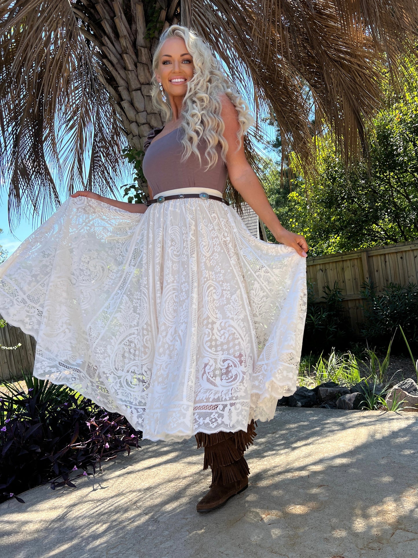 Cotton & Lace Skirt - The Lush Kiwi