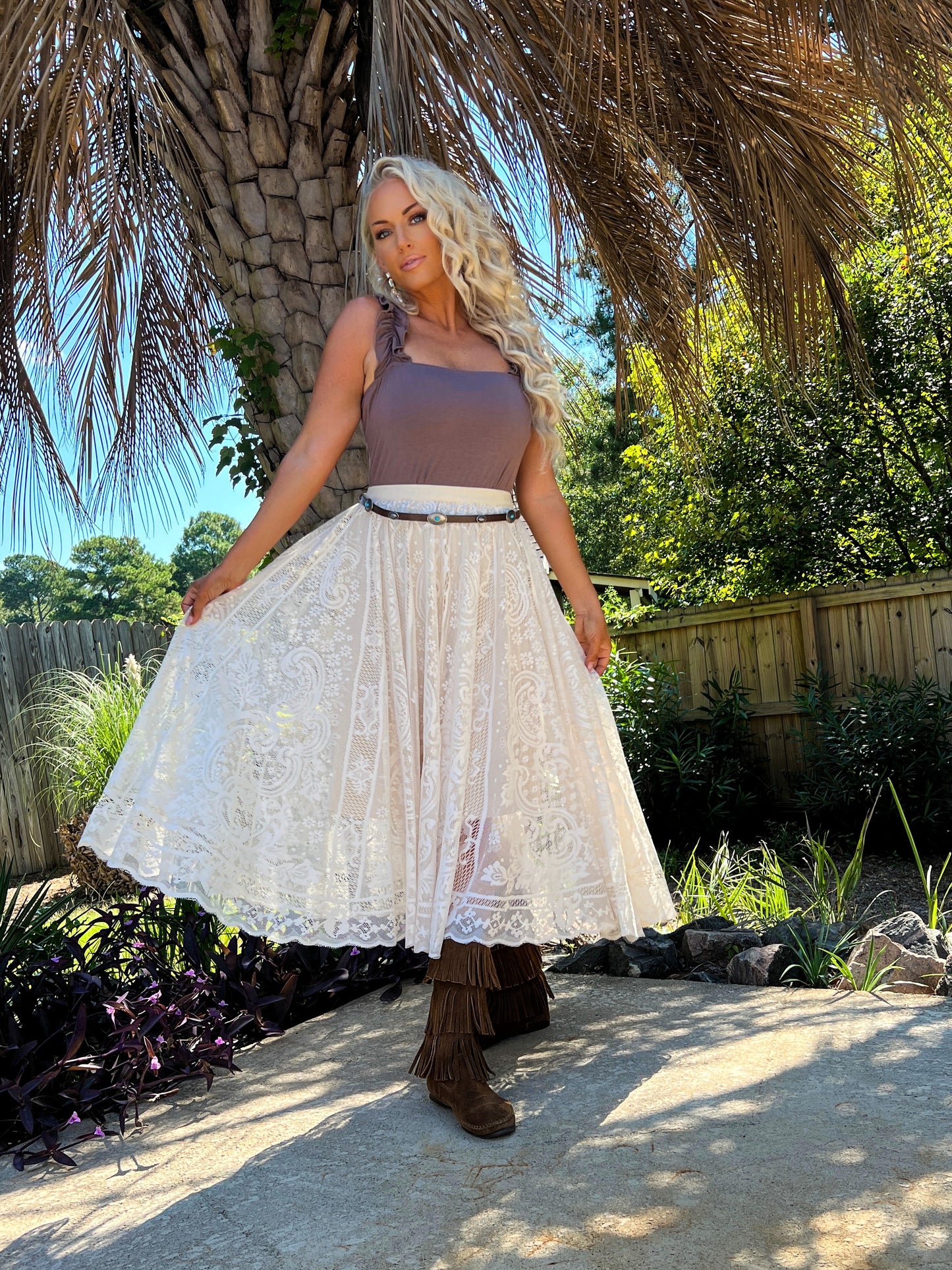 Cotton & Lace Skirt - The Lush Kiwi