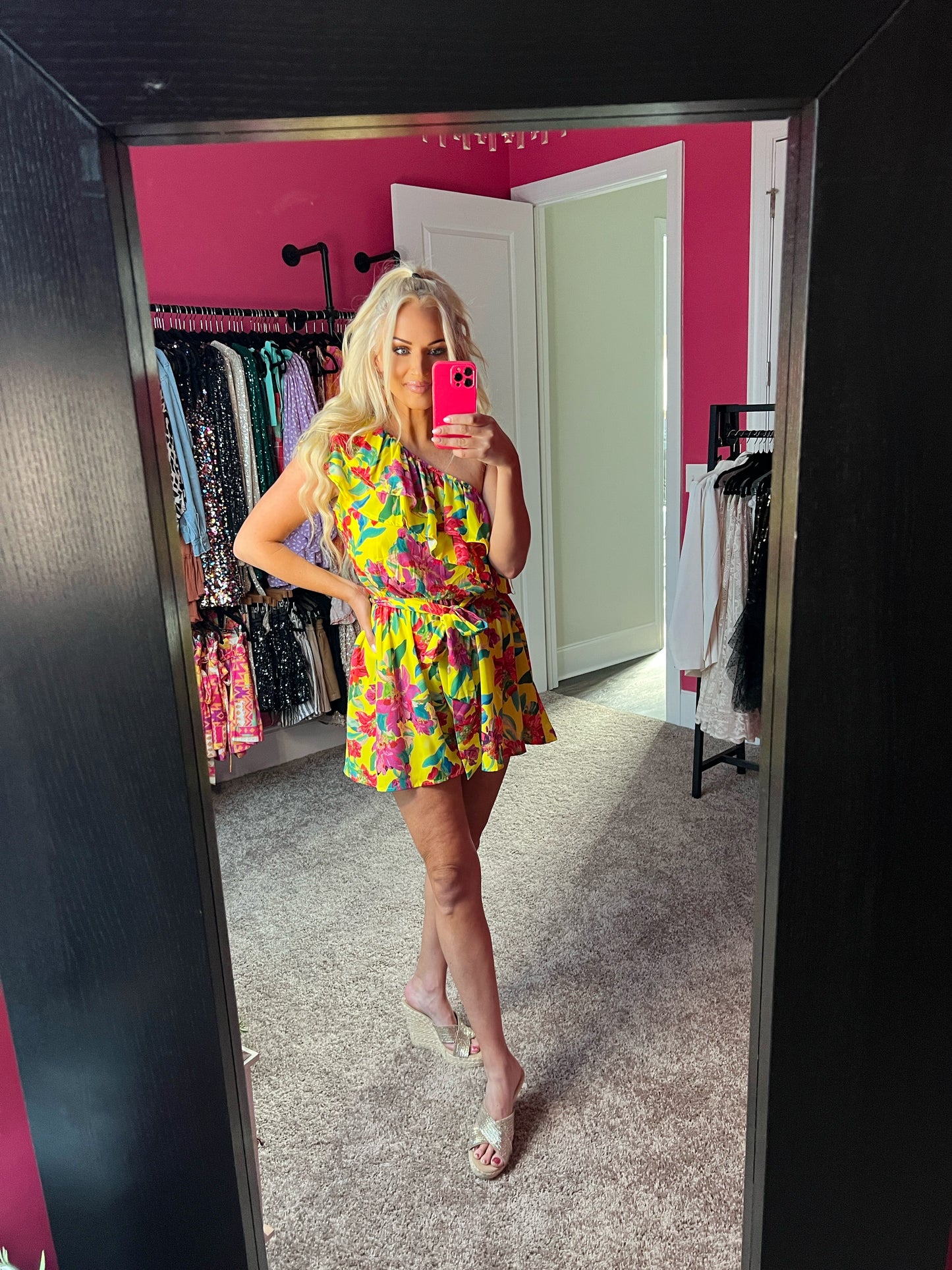 Hibiscus Flower Romper - The Lush Kiwi