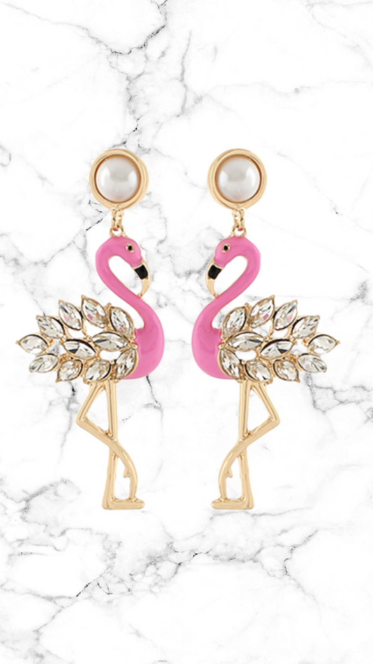 Flamingo Glass Earrings