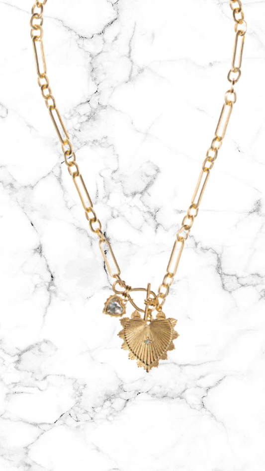 Sun Burst Vintage Gold Necklace