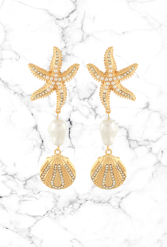 Golden Starfish Earrings