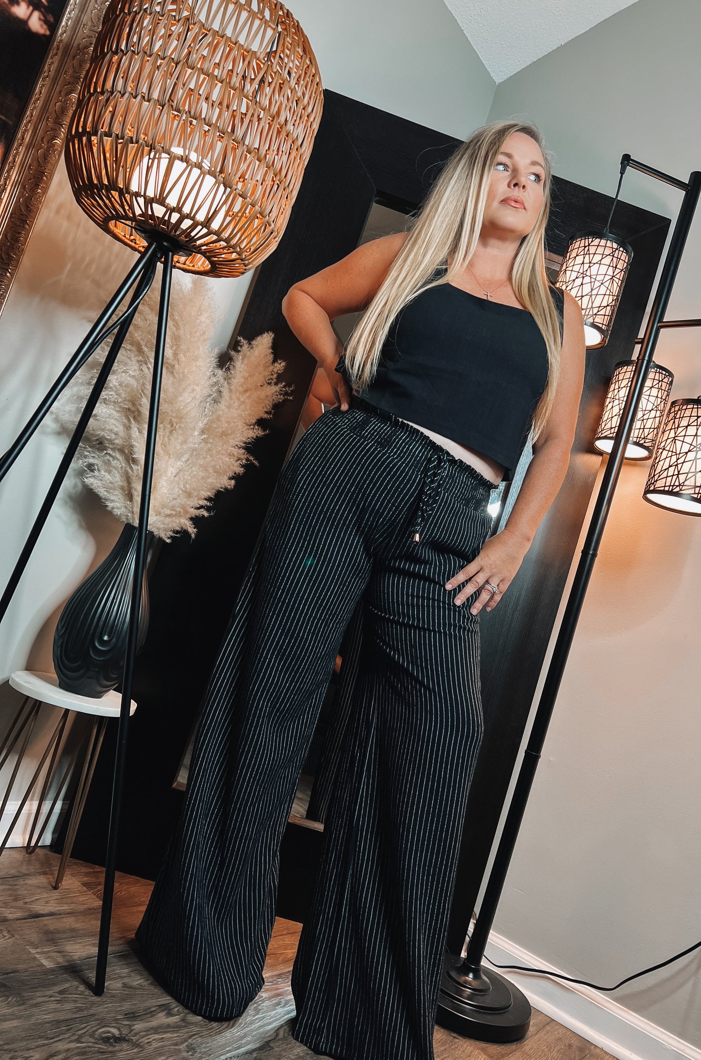 Speakeasy Pinstriped Pants - The Lush Kiwi