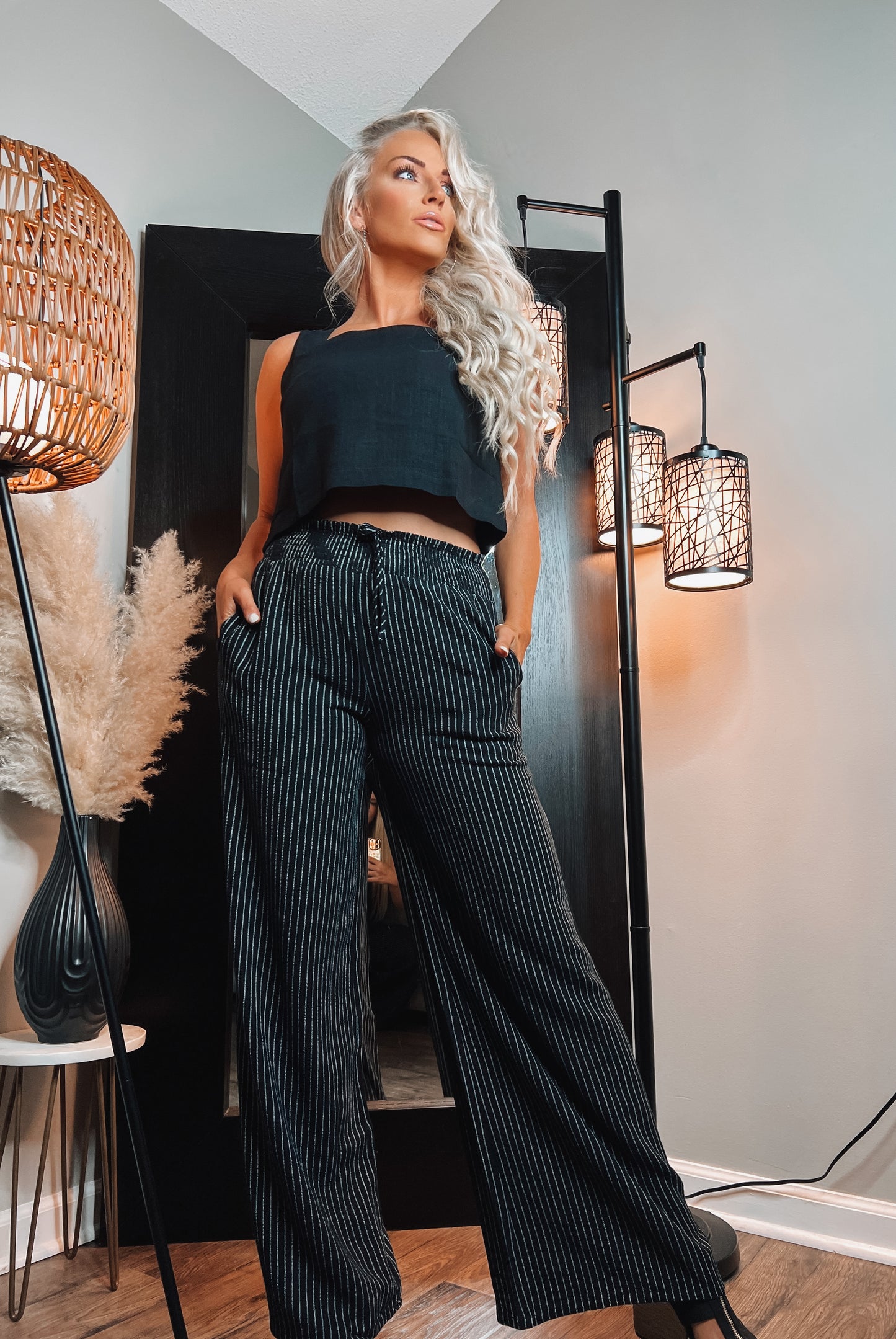 Speakeasy Pinstriped Pants - The Lush Kiwi