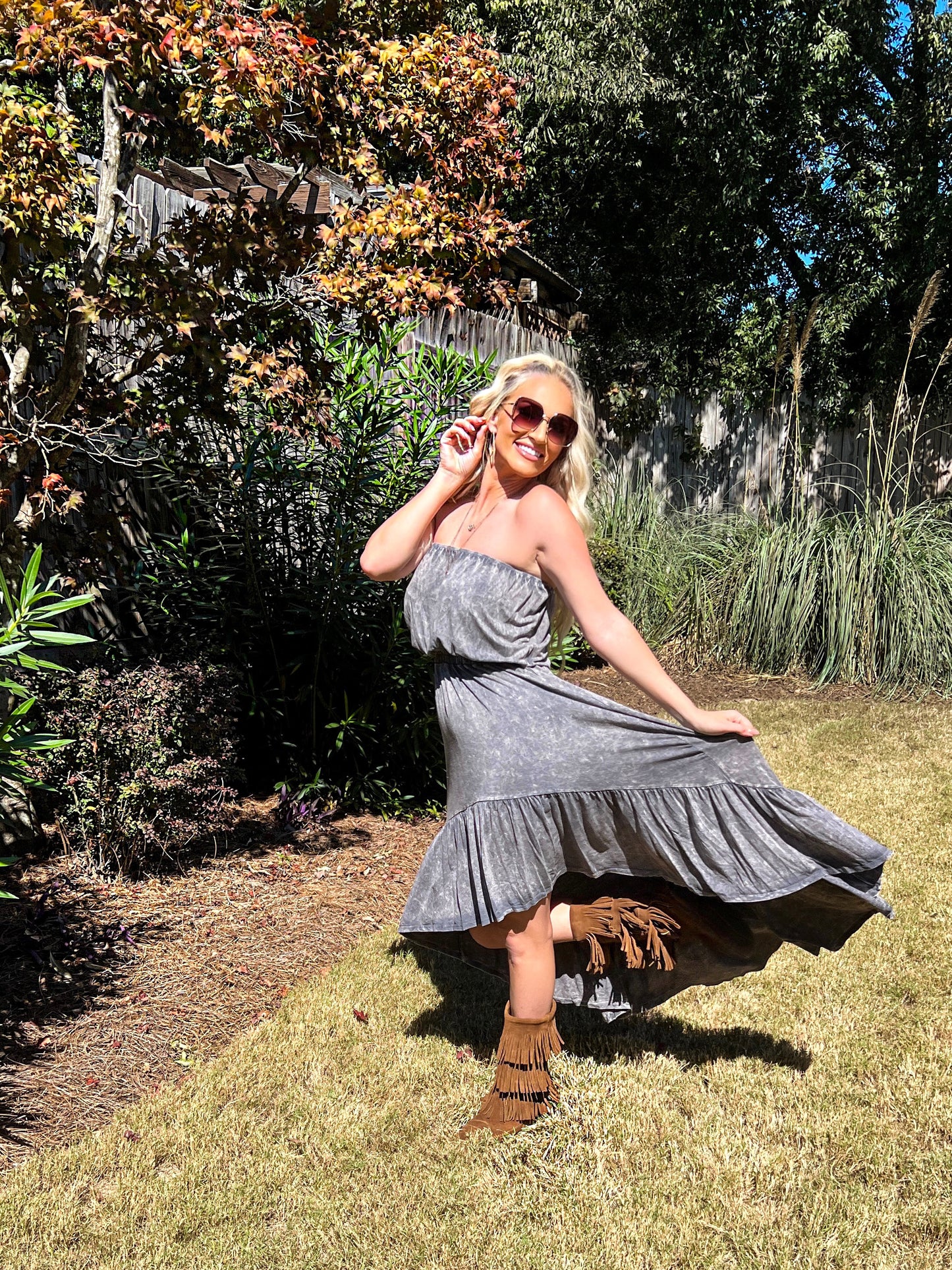 Stonewashed Vintage High Low Maxi - The Lush Kiwi
