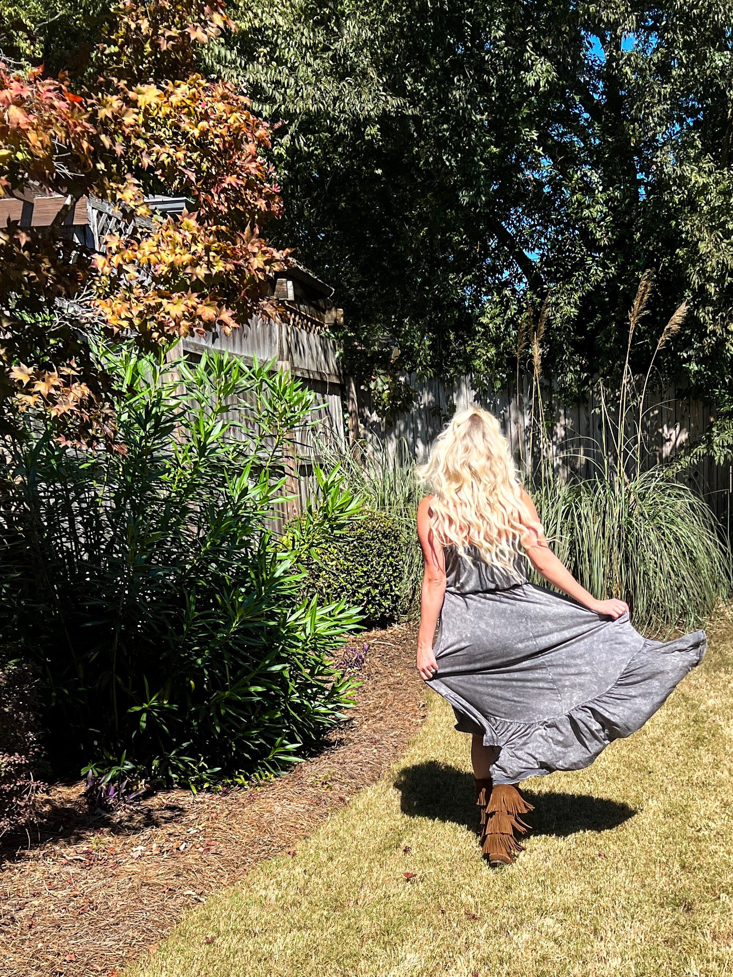 Stonewashed Vintage High Low Maxi - The Lush Kiwi