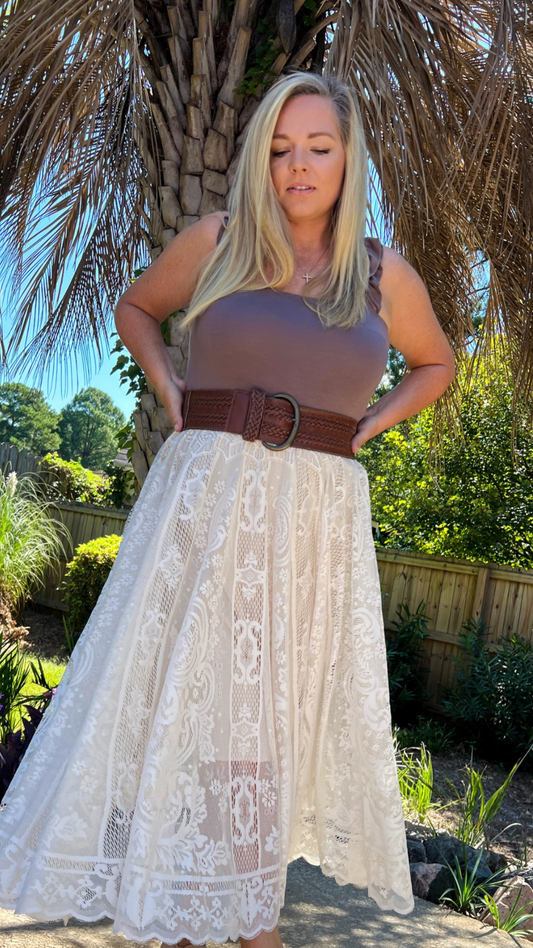 Cotton & Lace Skirt - The Lush Kiwi