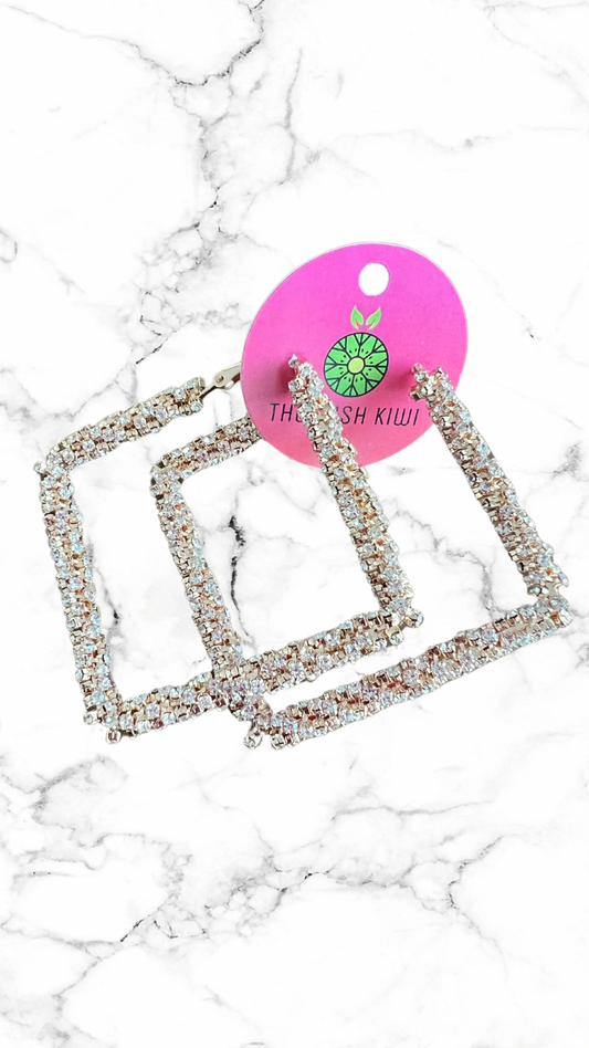 Square Glitter Hoops - The Lush Kiwi