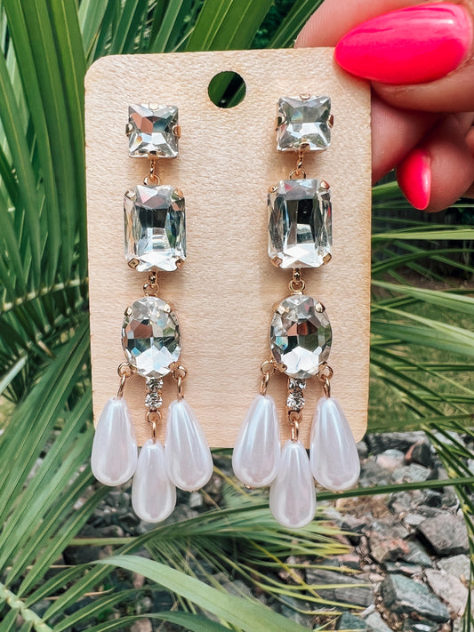 Tres Diamond and Pearls Earrings - The Lush Kiwi