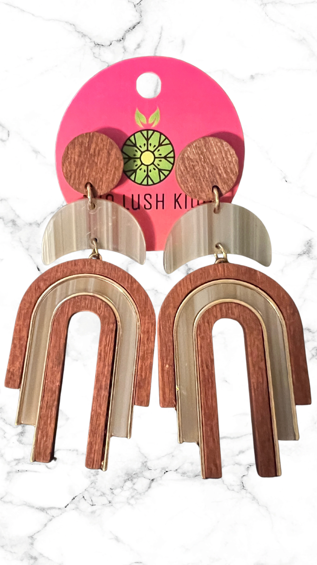 Wooden Arch Earrings - The Lush Kiwi