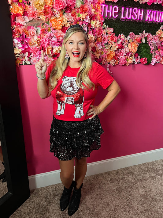 Georgia Bulldog Glitter Tee