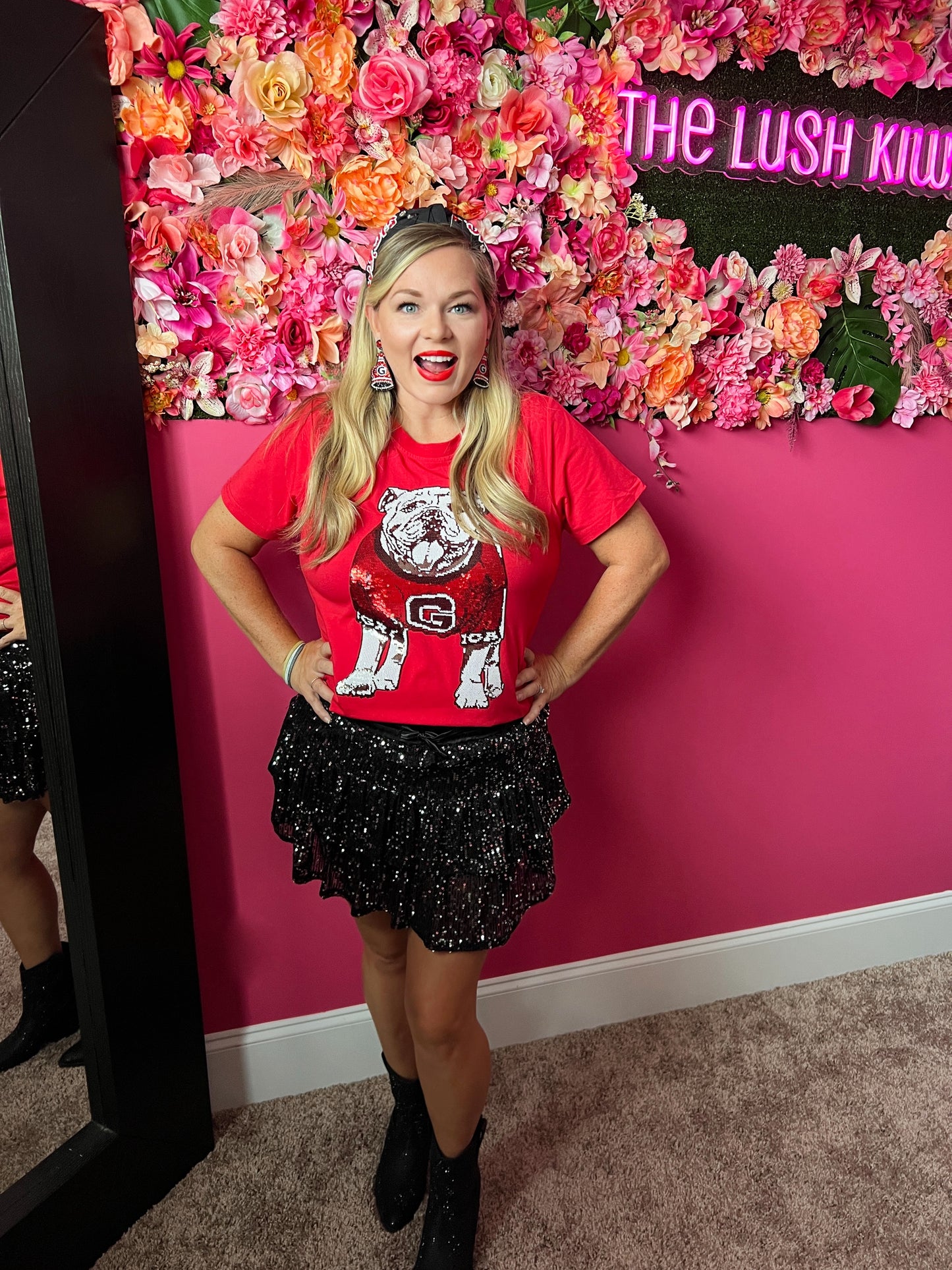 Georgia Bulldog Glitter Tee