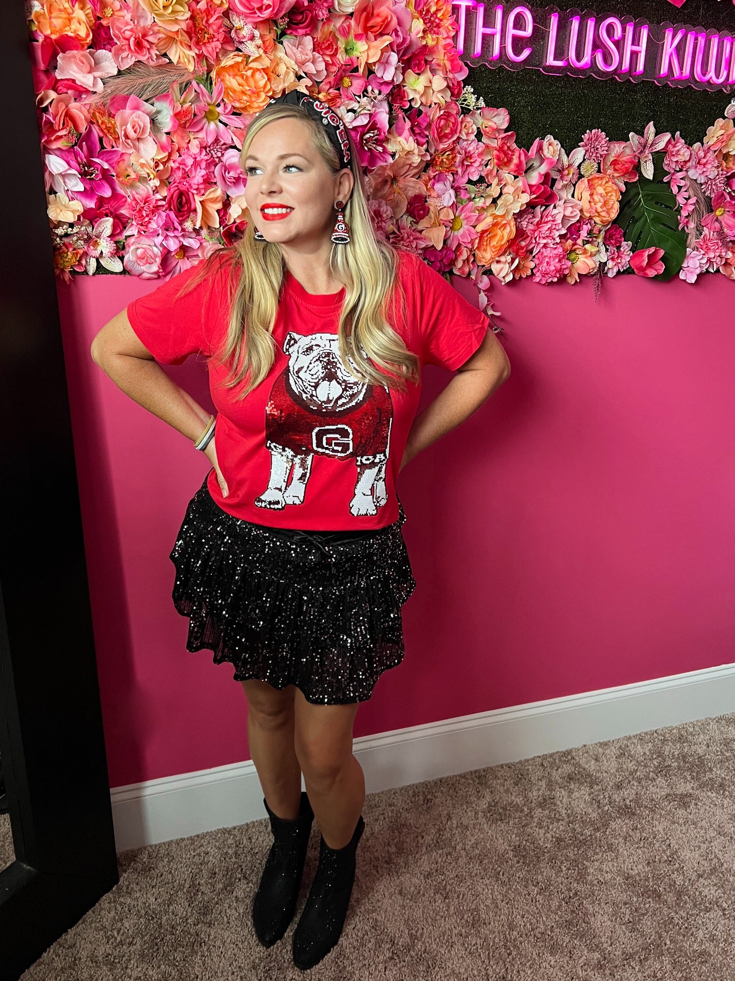 Georgia Bulldog Glitter Tee