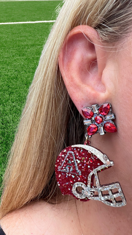 Alabama Glitter Helmet Earrings - The Lush Kiwi