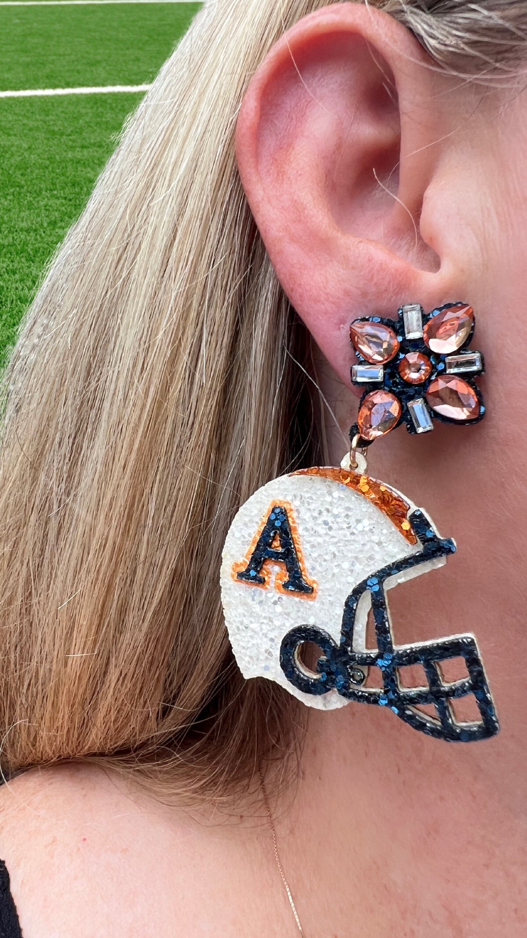 Auburn Glitter Helmet Earrings - The Lush Kiwi