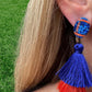 Blue & Orange Tassel Earrings - The Lush Kiwi