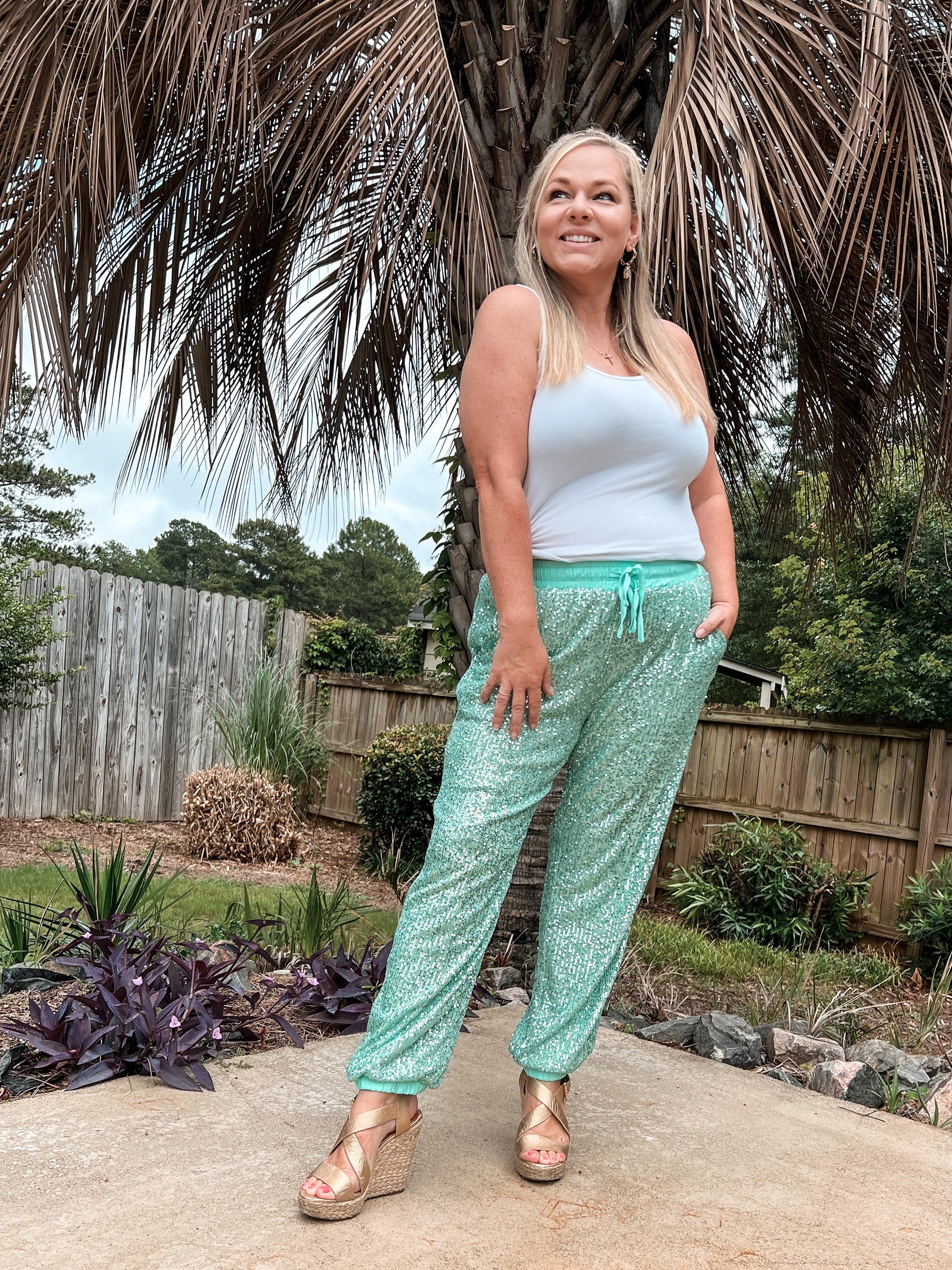 Jasmine Sequin Joggers - The Lush Kiwi