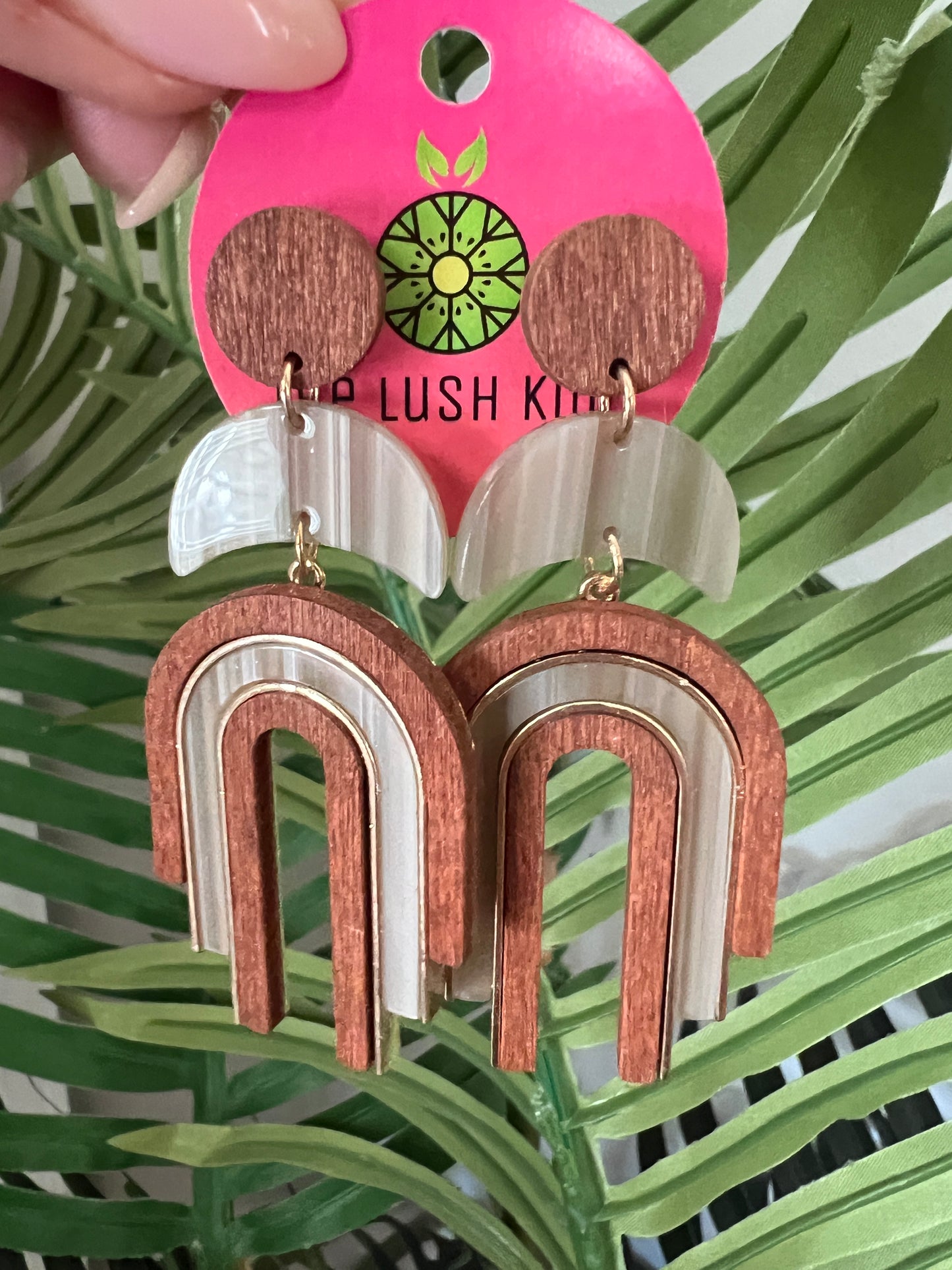 Wooden Arch Earrings - The Lush Kiwi