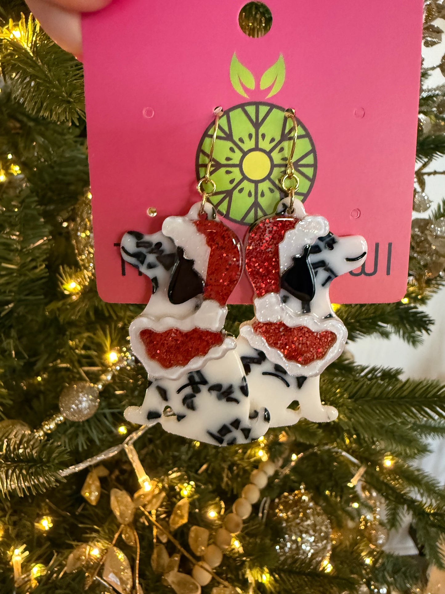 Santa Dalmatian Earrings
