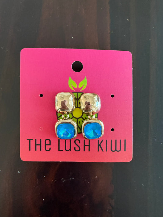 Blue Stone Dangle Earrings