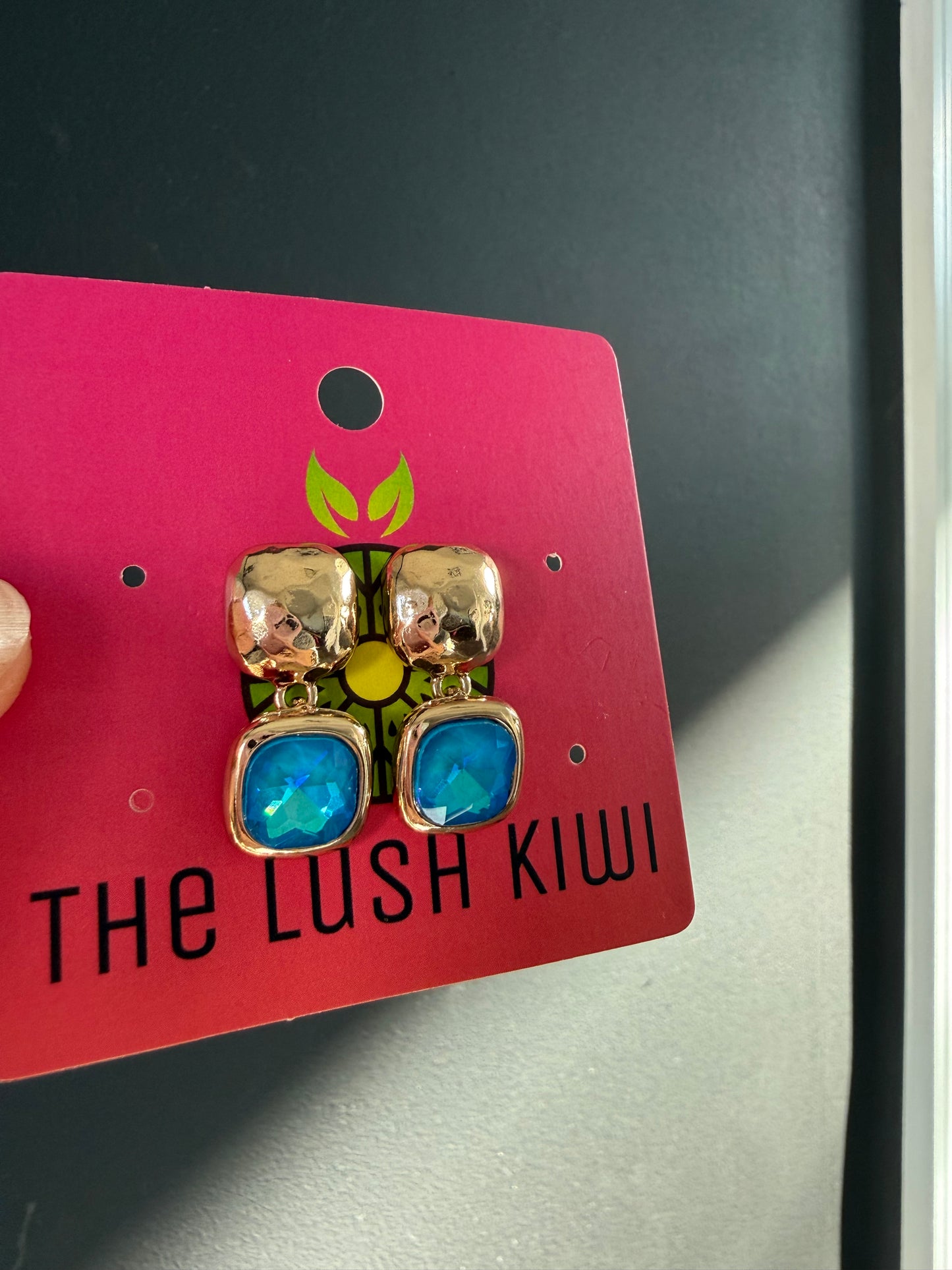 Blue Stone Dangle Earrings