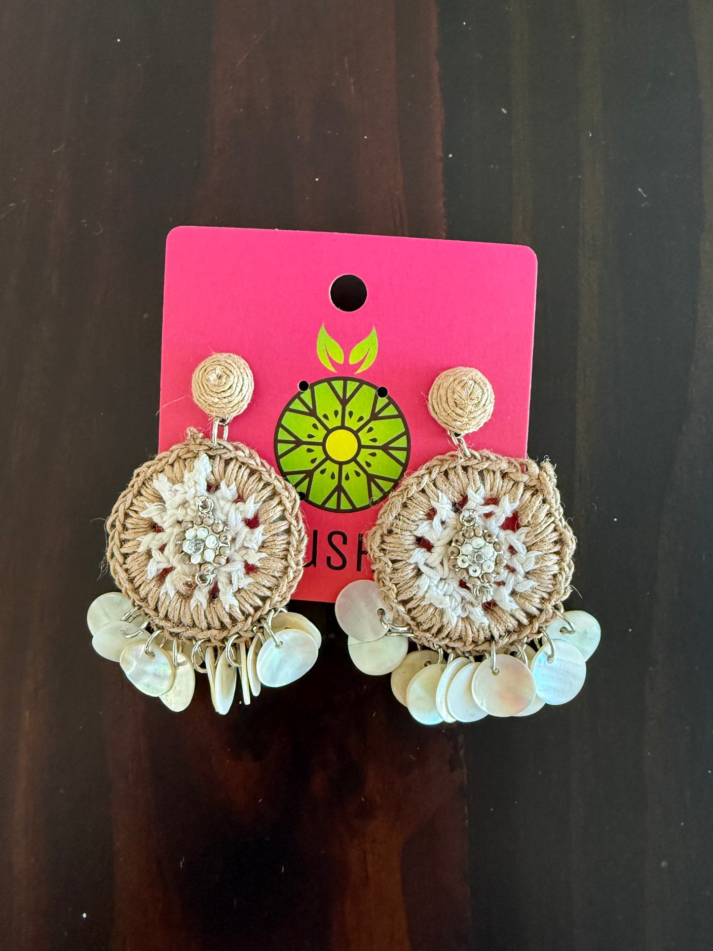 Twine & Shell Dangle Earrings