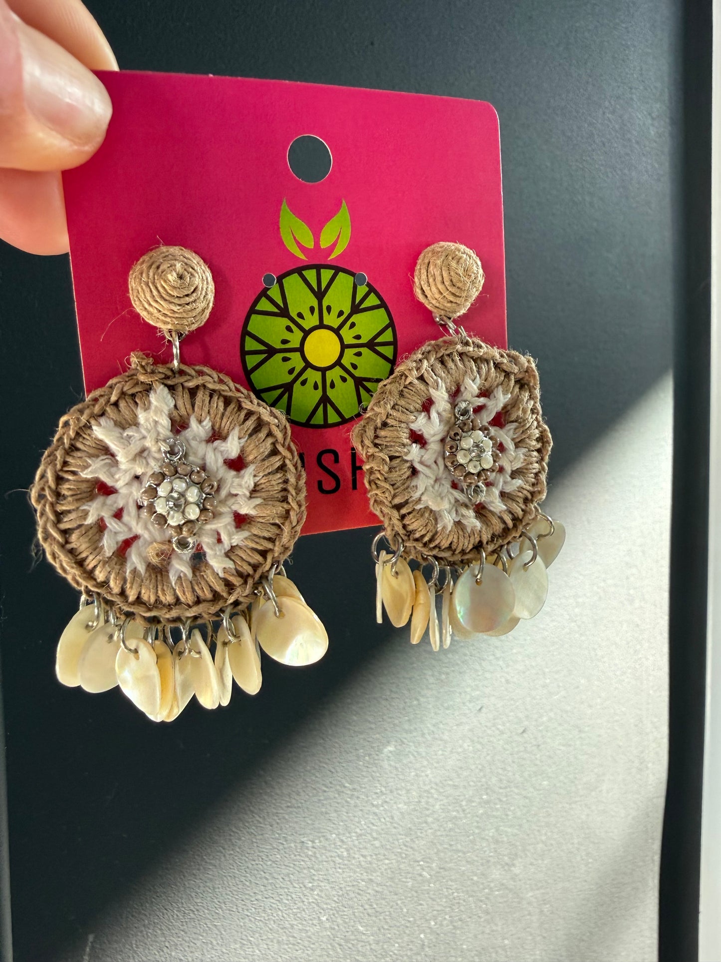 Twine & Shell Dangle Earrings