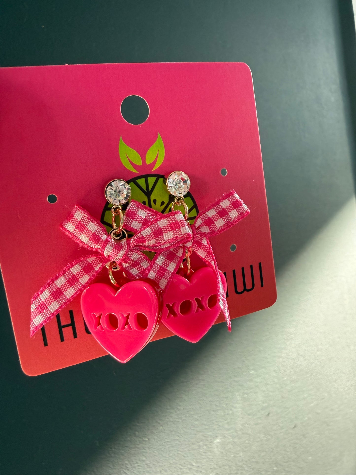 XOXO Heart & Bow Earrings