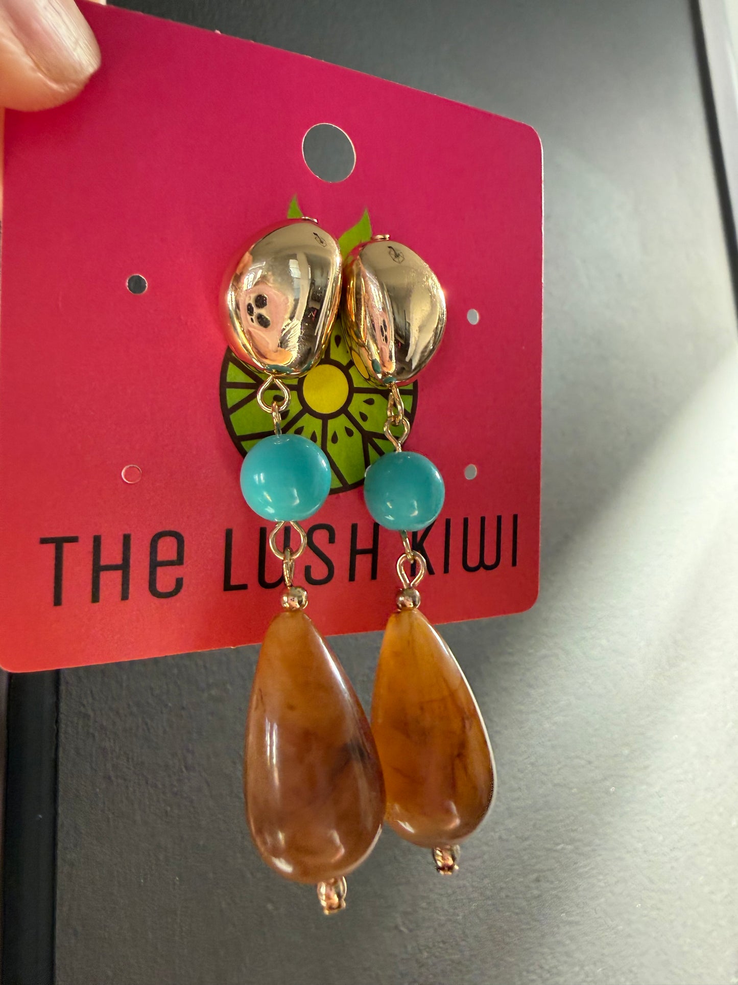 Aqua Marble Teardrop Earrings
