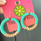 Mint Beaded Circle Earrings