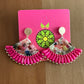 Fan Bead & Resin Earrings