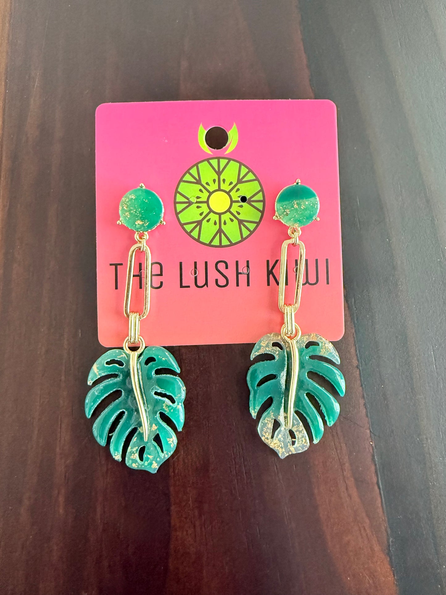 Palm Leaf Drop Earrings